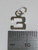 Number 3 TINY sterling silver charm .925 x 1 Numbers Three