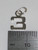 Number 3 TINY sterling silver charm .925 Numbers Three detail