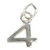 Number 4 TINY sterling silver charm .925 Numbers Four