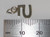 Number 5 TINY sterling silver charm .925 Numbers Five side view
