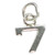 Number 7 TINY sterling silver charm .925 Numbers Seven