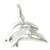 Double Dolphin sterling silver charm .925 Dolphins charms
