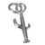 Cactus TINY sterlng silver charm .925 Cactaceae Cacti Desert charms