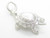 Tortoise sterling silver charm .925 Turtle Turtles Tortoises charms side view