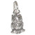 Owl Tiny 2D sterling silver charm .925 x 1 Owls Birds charms