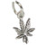 Cannabis leaf Tiny sterling silver charm .925 x 1 Drug leaves charms