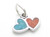 Double heart Tiny sterling silver charm .925 x 1 Hearts Love charms A1 additional view