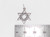 Star of David sterling silver charm pendant .925 x 1 Stars Davids charms side view