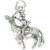 Buffalo Bill on horseback sterling silver charm .925 Old West charms