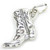 Cowboy boot sterling silver charm .925 x 1 Cowgirl boots charms