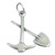 Pick Shovel sterling silver charm .925 x 1 Mining Digging Builder charms