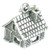 Stone house cabin sterling silver charm .925 x 1 Houses Cabins charms