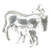 Horse with Foal sterlng silver charm .925 x1 Mare and Colt Horses charms