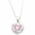 Pink CZ heart sterling silver pendant on 16 inch chain .925