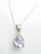 Lavender colour Cubic Zirconia sterling silver pendant on 16 inch chain additional view