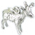 Antelope sterling silver charm .925 Antelopes charm