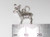 Antelope sterling silver charm .925 x 1 Antelopes charm side view
