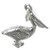 Pelican sterling silver charm .925 x 1 Pelicans Bird Birds charms