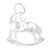 Rocking Horse sterling silver charm .925 x 1 Nursery child charms