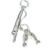 Fishing Rod sterling silver charm with 2 small fish .925 charms