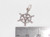 Ships Wheel sterling silver charm .925 x 1 Ship Boats Boating charms size example