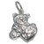 I Love You teddy with heart sterling silver charm .925 Charms