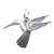 Hummingbird 2D sterling silver charm .925 x 1 Humming Bird charms