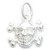 Skull and Crossbones tiny sterling silver charm .925 x 1 Pirates charms