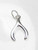 Wishbone small sterling silver charm .925 x 1 Lucky Wishbones charms side view