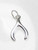 Wishbone small sterling silver charm .925 Lucky Wishbones charms side view