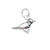 TINY Bird sterling silver charm .925 Birdy and Birds charms additional view