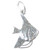 Angelfish sterling silver charm .925 x 1 Angel Fish Fishes charms