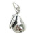 Pear 2D sterling silver charm .925 x 1 Pears fruit charms