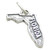 Florida map sterling silver charm .925 x1 USA States of America charms