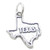 Texas map sterling silver charm .925 x1 USA States of America charms
