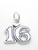 16th Birthday sterling silver charm pendant .925 Age 16 birthdays additional view