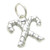 Crossed Candy Canes 2D sterling silver charm .925 x 1 Chritmas charms