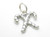 Crossed Candy Canes 2D sterling silver charm .925 x 1 Chritmas charms