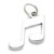 Music Note sterling silver charm .925 x 1 Musician Musical Notes charms
