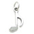 Music 8th Note sterling silver charm .925 x 1 Musician Notes charms