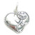 Heart with Flower sterling silver charm 925 x1 Hearts Flowers love charms