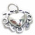 Heart with Hugs and Kisses sterling silver charm .925 x 1 Love charms