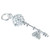 Fancy Key with Hearts sterling silver charm .925 Love Keys charms