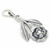 Rose sterling silver charm .925 Roses Flower Flowers Plants charms A1