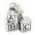 ABC Alphabet blocks sterling silver charm .925 x 1 learning charms