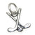 Golf clubs and ball sterling silver charm .925 x 1 Golfing charms