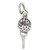 Golf Ball on tee sterling silver charm .925 x 1 Golfing charms