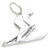 Skier Skiing 2D sterling silver charm .925 x 1 Ski charms