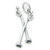 Ski Poles Walking sterling silver charm .925 x 1 Skiing and Walkers charms