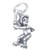 Baseball Batter 2D sterling silver charm .925 Base Ball Batters charms